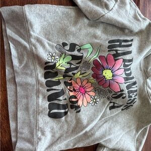 Justice Gray and Pink Floral Hoodie